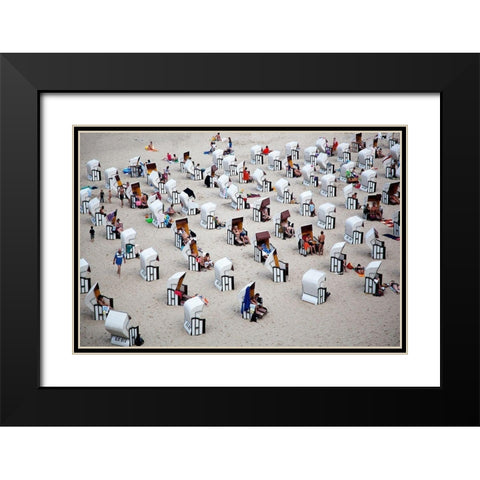 L Alveare Black Modern Wood Framed Art Print with Double Matting by Latta, Massimo Della