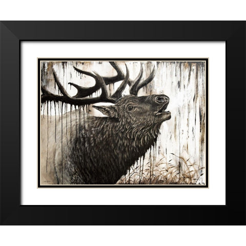 Bugling Bull Elk   Black Modern Wood Framed Art Print with Double Matting by Bawden, Angela