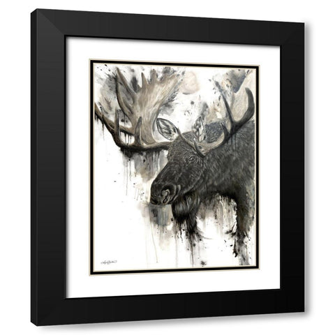 Bull Moose    Black Modern Wood Framed Art Print with Double Matting by Bawden, Angela