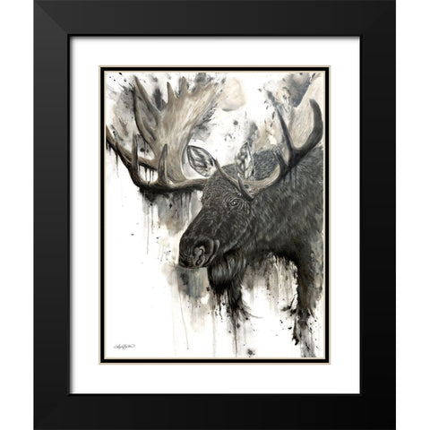 Bull Moose    Black Modern Wood Framed Art Print with Double Matting by Bawden, Angela