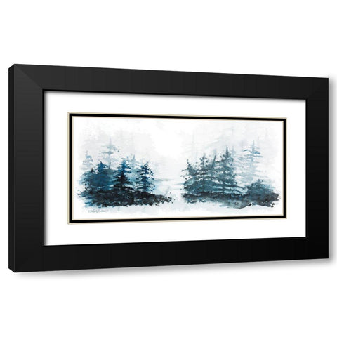 Blue Pine Forest II Black Modern Wood Framed Art Print with Double Matting by Bawden, Angela
