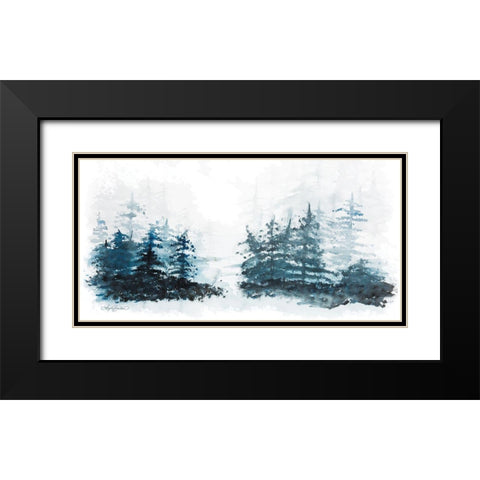 Blue Pine Forest II Black Modern Wood Framed Art Print with Double Matting by Bawden, Angela