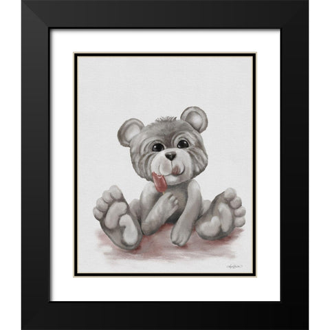 Ellie the Baby Bear Black Modern Wood Framed Art Print with Double Matting by Bawden, Angela