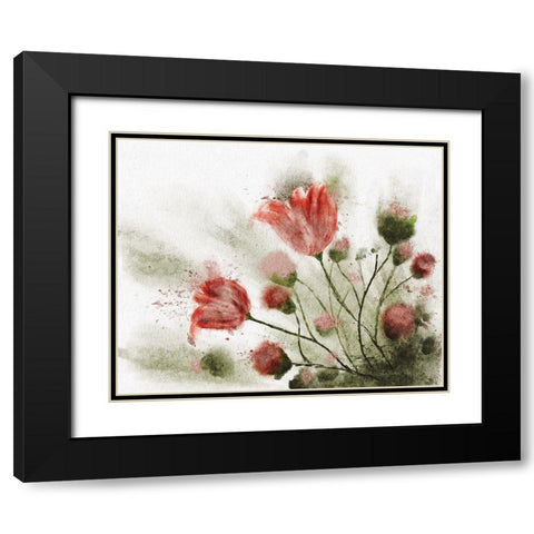 Floral Dreams Black Modern Wood Framed Art Print with Double Matting by Bawden, Angela