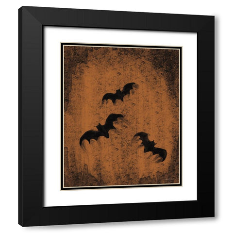Three Bats Black Modern Wood Framed Art Print with Double Matting by Bawden, Angela