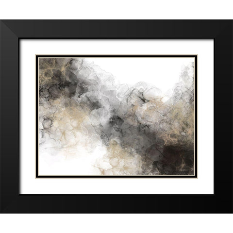 Fawn Mushroom Abstract 1 Black Modern Wood Framed Art Print with Double Matting by Bawden, Angela