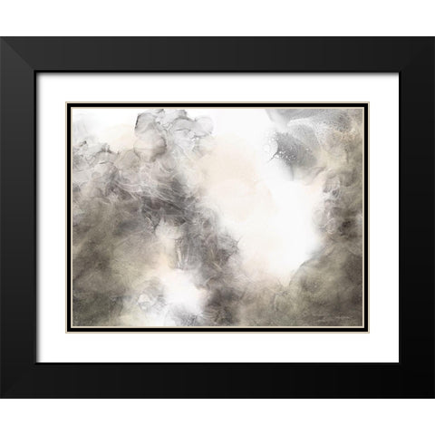 Fawn Mushroom Abstract 2 Black Modern Wood Framed Art Print with Double Matting by Bawden, Angela