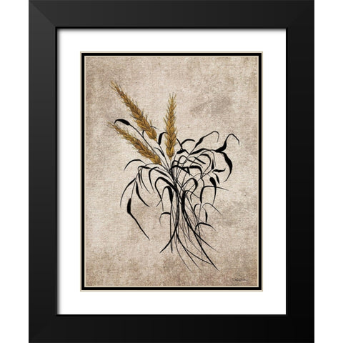 Wheat Grain Black Modern Wood Framed Art Print with Double Matting by Bawden, Angela
