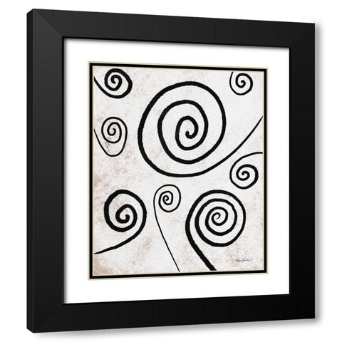 Earthy Boho Abstract 5 Black Modern Wood Framed Art Print with Double Matting by Bawden, Angela