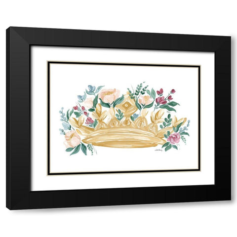 Flower Crown I Black Modern Wood Framed Art Print with Double Matting by Chavez, April