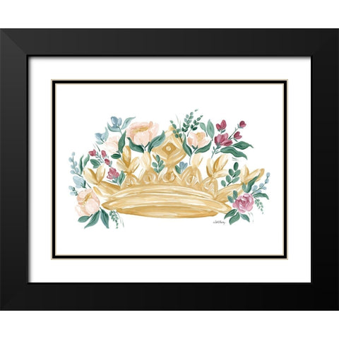 Flower Crown I Black Modern Wood Framed Art Print with Double Matting by Chavez, April