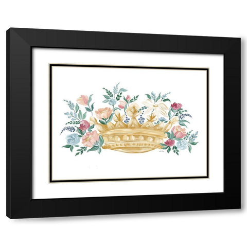 Flower Crown II Black Modern Wood Framed Art Print with Double Matting by Chavez, April