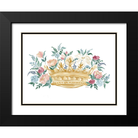 Flower Crown II Black Modern Wood Framed Art Print with Double Matting by Chavez, April