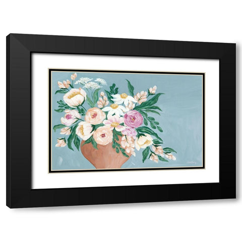 Blue Bouquet   Black Modern Wood Framed Art Print with Double Matting by Chavez, April