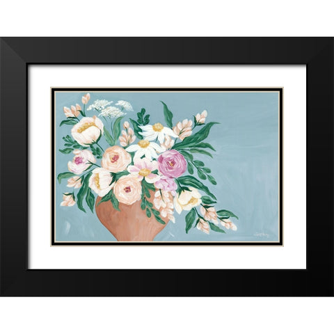 Blue Bouquet   Black Modern Wood Framed Art Print with Double Matting by Chavez, April