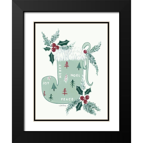 Christmas Stocking Black Modern Wood Framed Art Print with Double Matting by Chavez, April