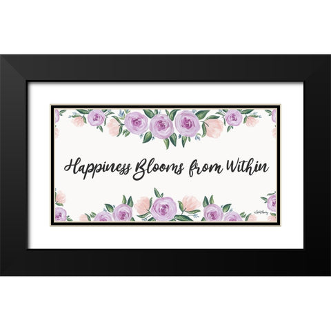 Happiness Blooms From Within Black Modern Wood Framed Art Print with Double Matting by Chavez, April