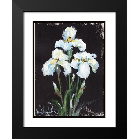 Contrasting Irises Black Modern Wood Framed Art Print with Double Matting by Hilburn, Amanda
