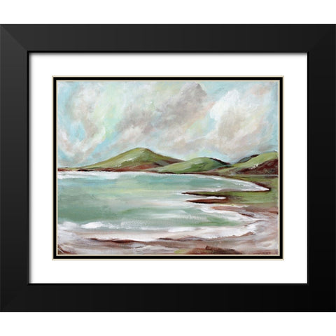 Green Hills by the Sea Black Modern Wood Framed Art Print with Double Matting by Hilburn, Amanda