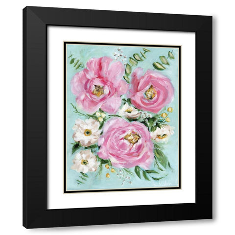 Pink Pretties Black Modern Wood Framed Art Print with Double Matting by Hilburn, Amanda