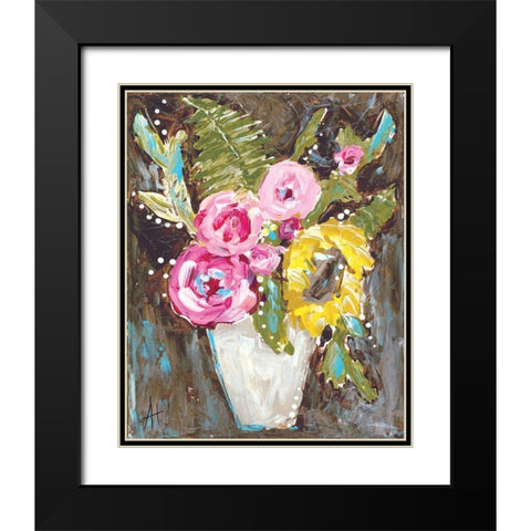 Warm Summer Floral Black Modern Wood Framed Art Print with Double Matting by Hilburn, Amanda