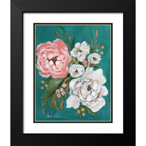 Spring Blossoms and Peonies Black Modern Wood Framed Art Print with Double Matting by Hilburn, Amanda