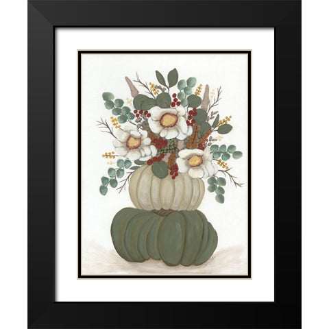 Floral Pumpkin Stack Black Modern Wood Framed Art Print with Double Matting by Justice, Ashley