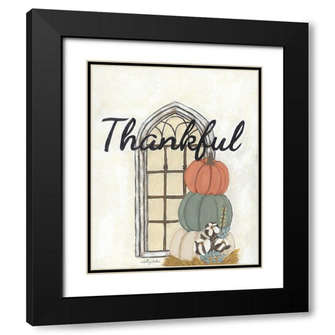 Fall Thankful Black Modern Wood Framed Art Print with Double Matting by Justice, Ashley