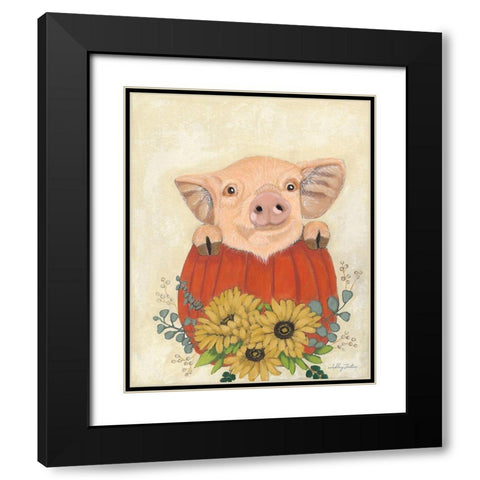 Clementine Black Modern Wood Framed Art Print with Double Matting by Justice, Ashley