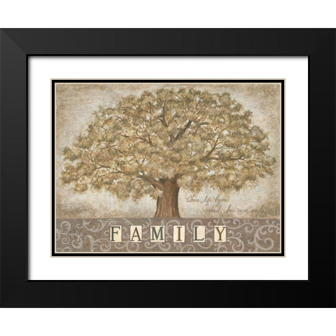 Our Family Tree Black Modern Wood Framed Art Print with Double Matting by LaPoint, Annie