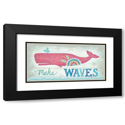 Make Waves Black Modern Wood Framed Art Print with Double Matting by LaPoint, Annie