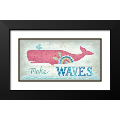 Make Waves Black Modern Wood Framed Art Print with Double Matting by LaPoint, Annie