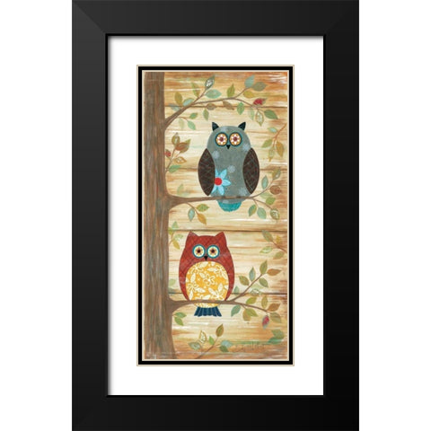 Two Wise Owls Black Modern Wood Framed Art Print with Double Matting by LaPoint, Annie