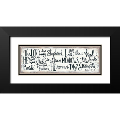The Lord is My Shepherd Black Modern Wood Framed Art Print with Double Matting by LaPoint, Annie