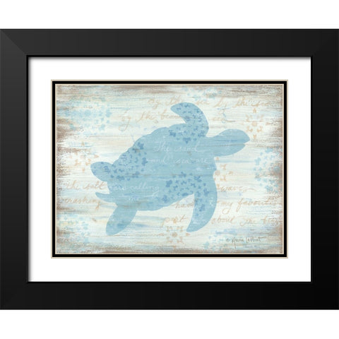 Ocean Turtle  Black Modern Wood Framed Art Print with Double Matting by LaPoint, Annie