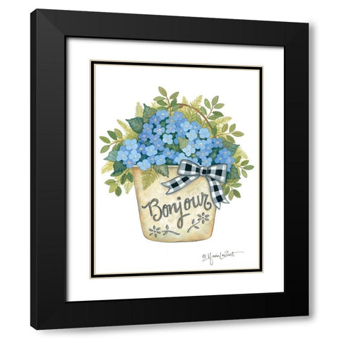 Hydrangeas Bonjour Black Modern Wood Framed Art Print with Double Matting by LaPoint, Annie