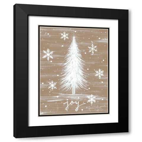 Joy Christmas Tree Black Modern Wood Framed Art Print with Double Matting by LaPoint, Annie