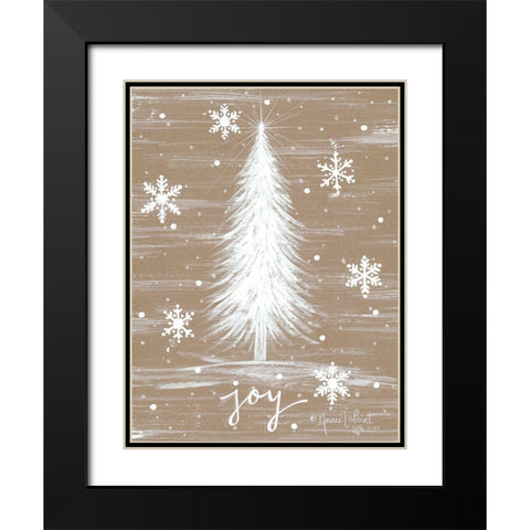 Joy Christmas Tree Black Modern Wood Framed Art Print with Double Matting by LaPoint, Annie