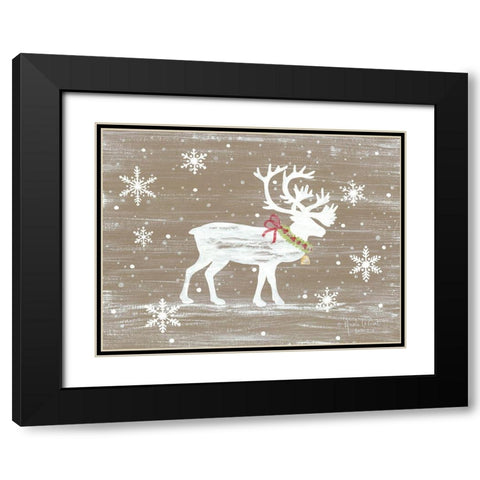 Snowy Reindeer Black Modern Wood Framed Art Print with Double Matting by LaPoint, Annie