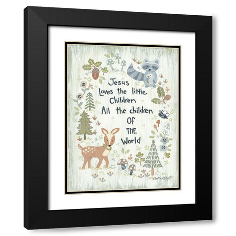 All the Children of the World - Woodland Black Modern Wood Framed Art Print with Double Matting by LaPoint, Annie
