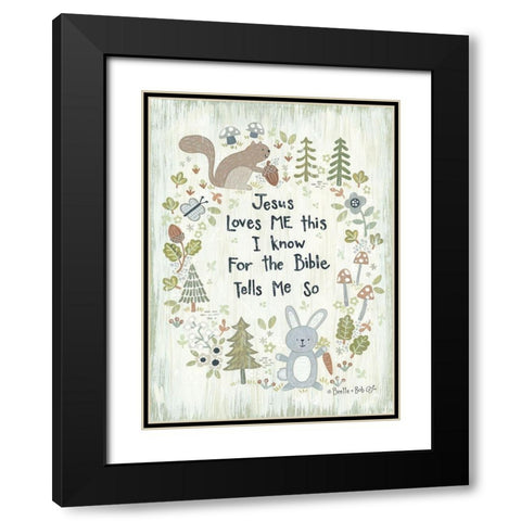 Jesus Loves Me - Woodland Black Modern Wood Framed Art Print with Double Matting by LaPoint, Annie