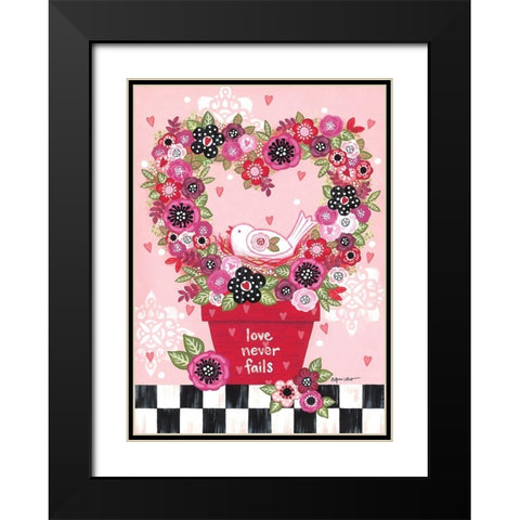Love Never Fails Black Modern Wood Framed Art Print with Double Matting by LaPoint, Annie
