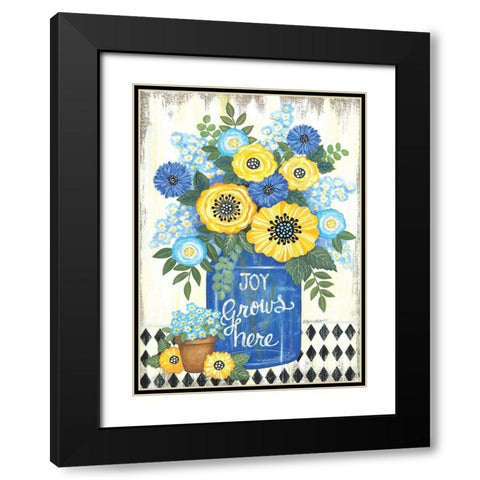 Joy Grows Here Black Modern Wood Framed Art Print with Double Matting by LaPoint, Annie