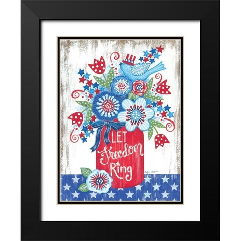 Let Freedom Ring Black Modern Wood Framed Art Print with Double Matting by LaPoint, Annie