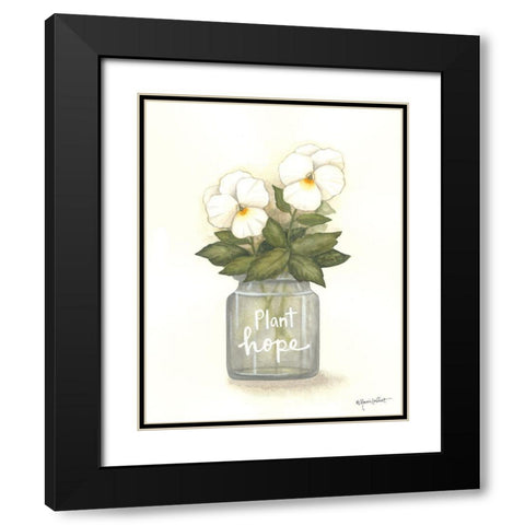 Plant Hope Pansies Black Modern Wood Framed Art Print with Double Matting by LaPoint, Annie