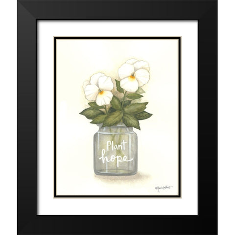 Plant Hope Pansies Black Modern Wood Framed Art Print with Double Matting by LaPoint, Annie