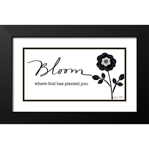 Bloom Black Modern Wood Framed Art Print with Double Matting by LaPoint, Annie