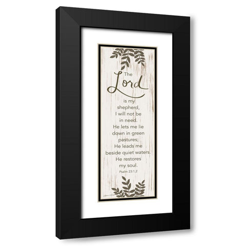The Lord is My Shepherd Black Modern Wood Framed Art Print with Double Matting by LaPoint, Annie