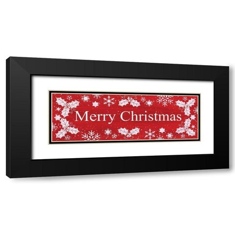 Merry Christmas Black Modern Wood Framed Art Print with Double Matting by LaPoint, Annie