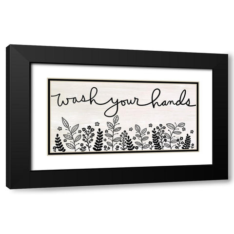 Wash Your Hands Black Modern Wood Framed Art Print with Double Matting by LaPoint, Annie